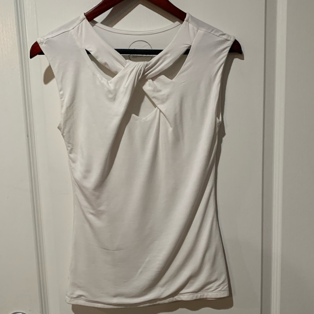 INC White Sleeveless Top, sz Petite Medium